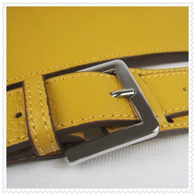 Hermes Jypsiere shoulder bag yellow with silver hardware - Click Image to Close